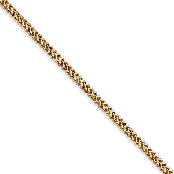 1.5mm 14k Yellow Gold Solid Franco Chain Necklace 20 Inch